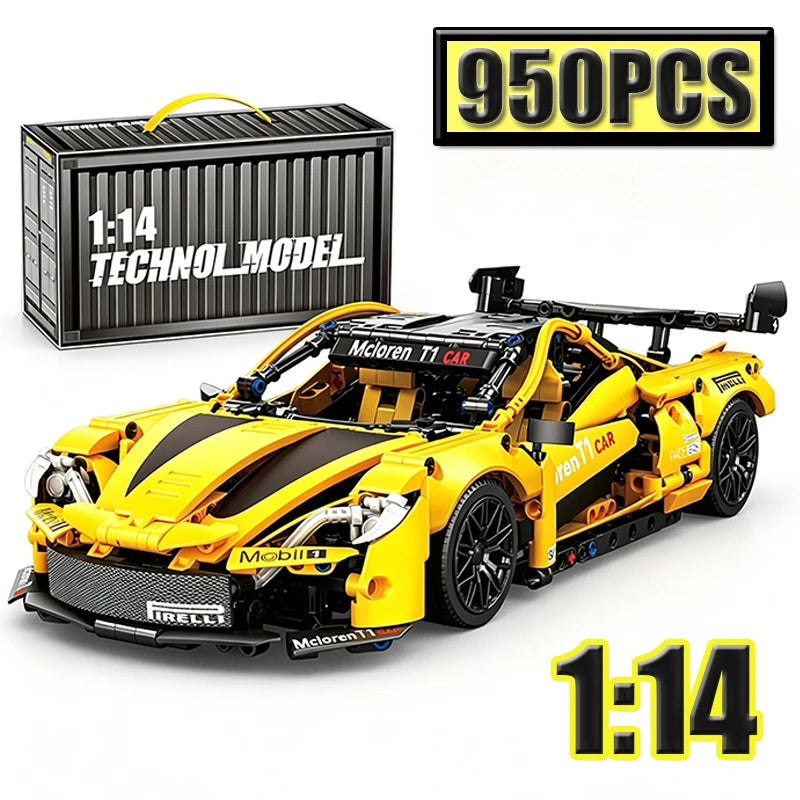 1280PCS Black Samurai Remote Control Sports Car Model DIY Building Blocks Racing Puzzle Toy Ornament for Boys' Birthday Gift