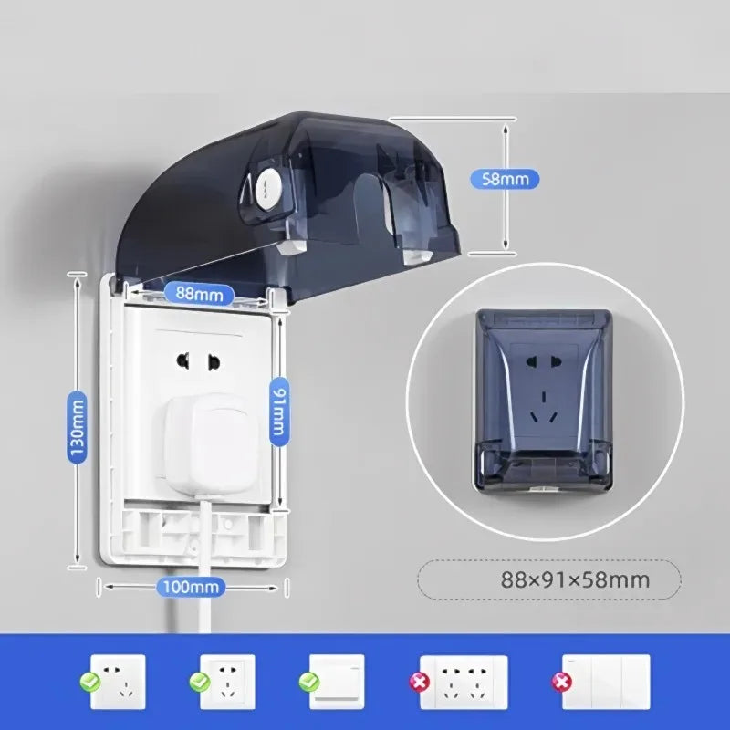 Socket Protection Cover Baby Proof Super Hard Protective Case for Interior Electrical Outlets Light Switch Kids Safe Cover Box