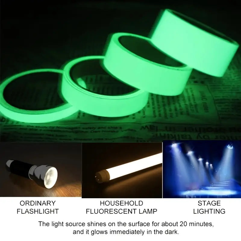 Dark Green Glow Safety Tape 3m