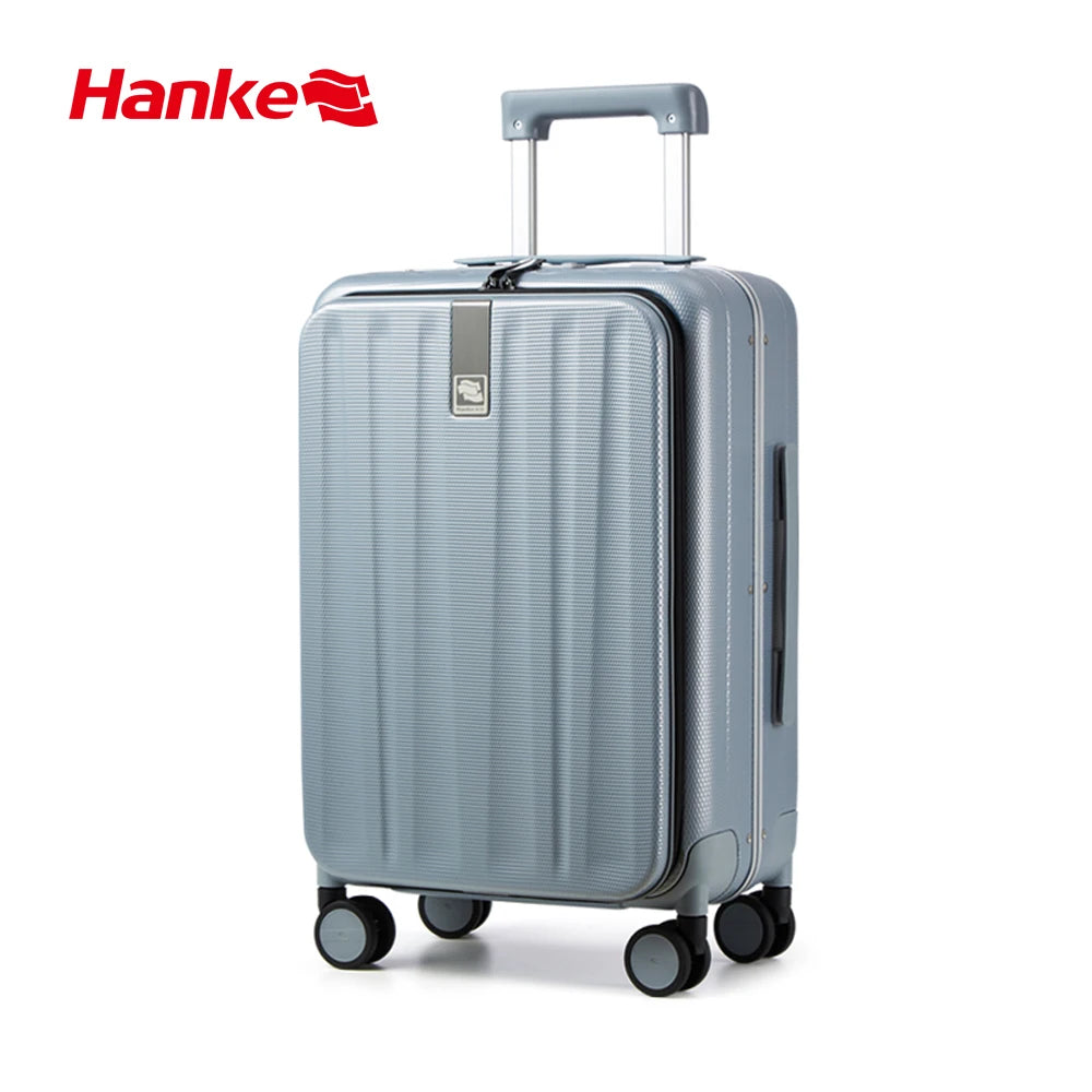 Hanke Innovative Design 20" Carry On Suitcase 24" Travel Luggage Aesthetic Narrow Aluminum Frame PC Hardside Spinner Wheel H9860