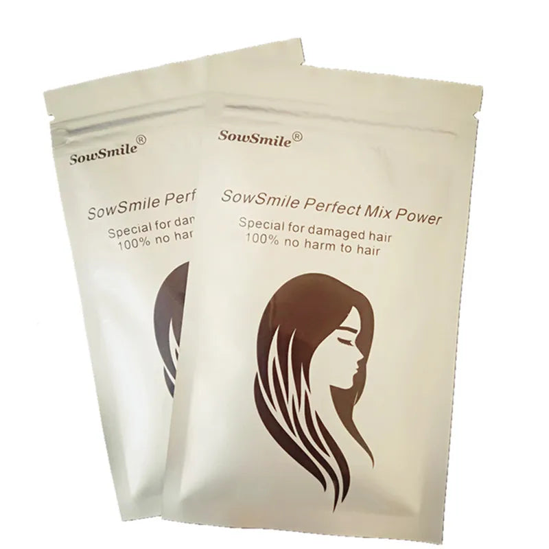 SowSmile 100% Keratin Collagen Silk Natural Moisturizing Repair Hair Scalp Care Vitamins Treatment Perfect Mix Serum Powder