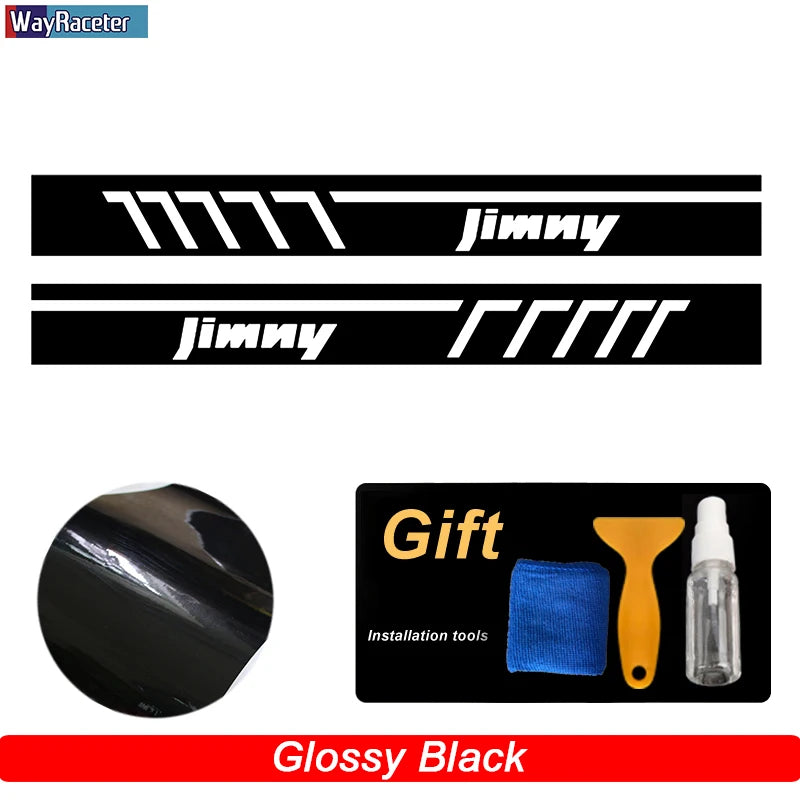 2 Pcs Racing Sport Car Door Side Stripes Skirt Stickers For Suzuki Jimny JB43 JB74 JB64 Off Road Accessories