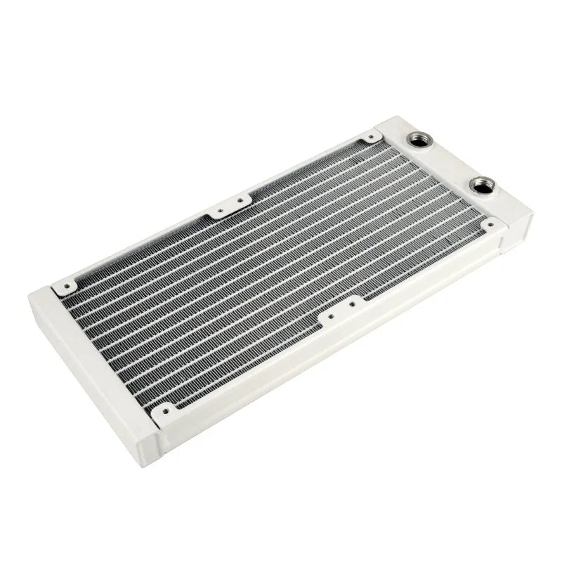 Syscooling White aluminum radiator120/240/360mm 27mm thickness G1/4 thread water cooling Heat Exchanger DIY cooling system