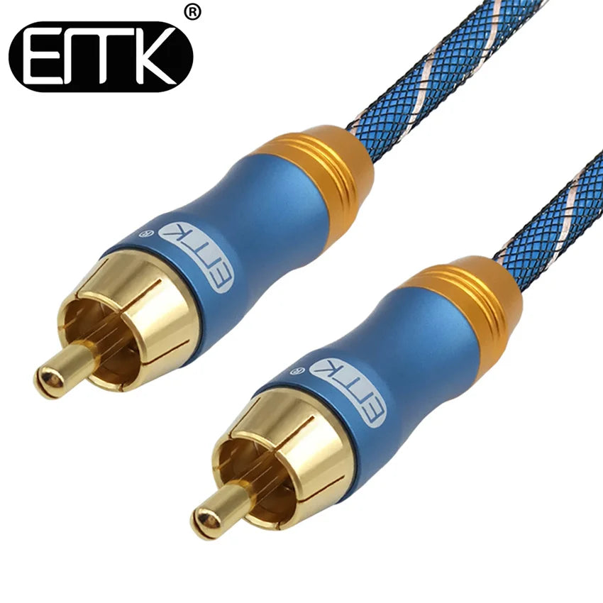 EMK RCA Subwoofer Cable Coaxial Audio RCA Cable RCA to RCA Male to Male 1m 3m 5m DVD Speaker Amp Connect the Subwoofer Cable