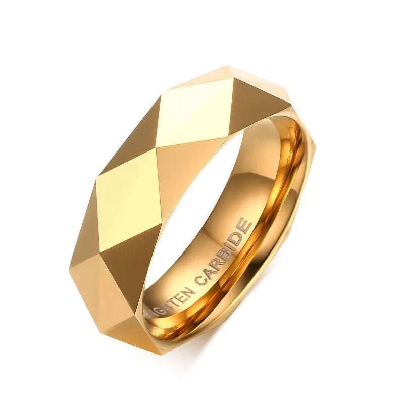 Tungsten Carbide Wedding Brands Men's Ring New Geometric Design Man Jewelry