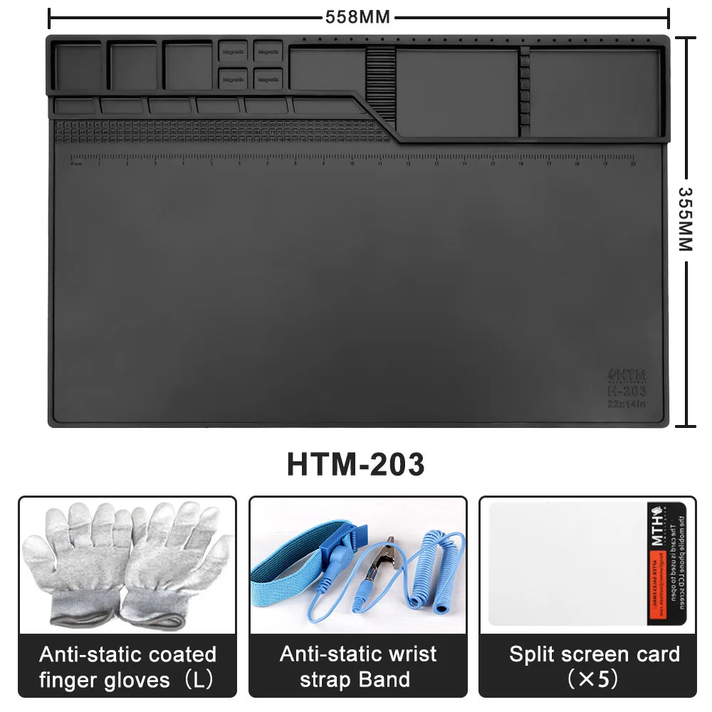 Heat Insulation Pad ESD Soldering Working Mat Magnetic Silicon Mat Repair Heat-resistant Platform for BGA Soldering Station