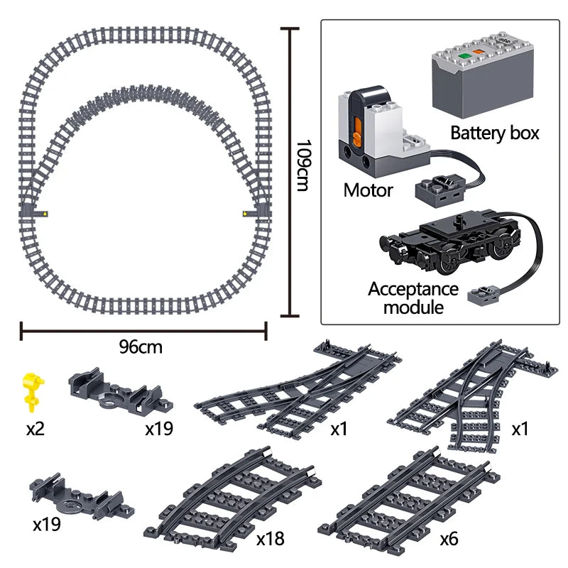 941pcs City Electric Harmony Rail Remote Control Building Blocks Train Track RC Car Brick Toy for Boy