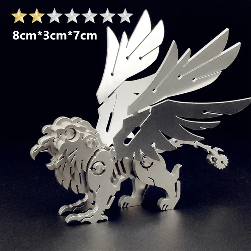 Microworld 3D Metal Animal Puzzle Games Steel Warcraft DIY Kits Detachable Jigsaw Birthday Gifts Toys For Home Decorative