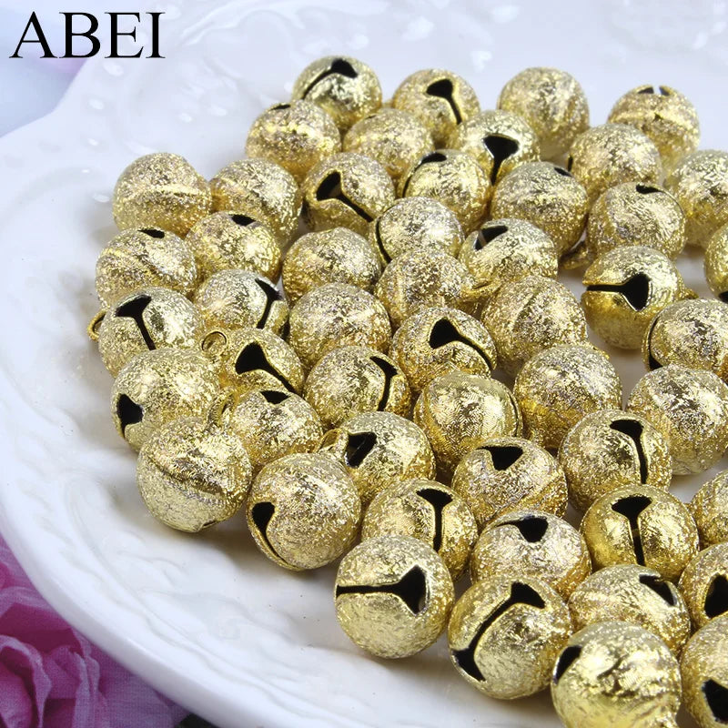 10mm Copper Bells DIY Crafts Accessories Christmas Gingle bell Wedding party Decoration Matte Gold Bell
