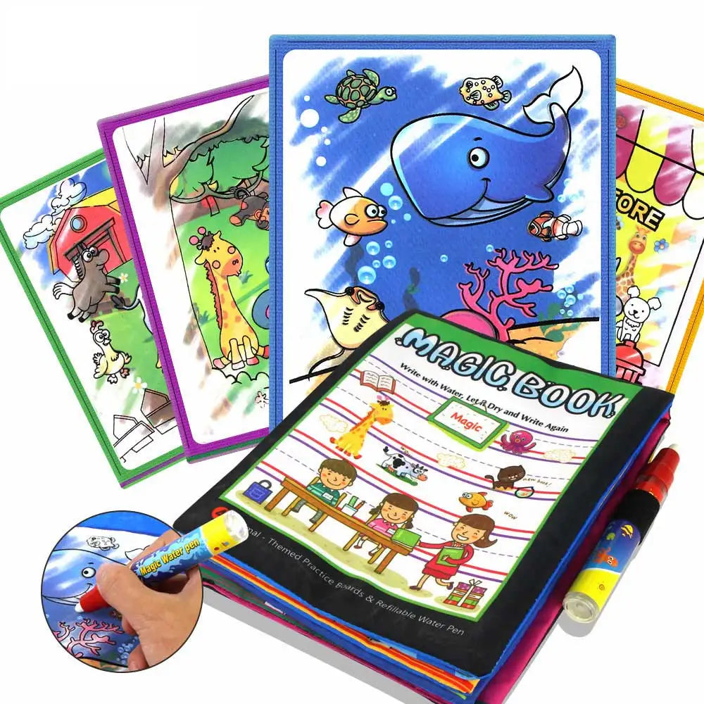 Coolplay Magic Water Drawing Book Coloring Book Painting Board Doodle Book in Drawing Toys Educational Toys for Kids Xmas Gifts