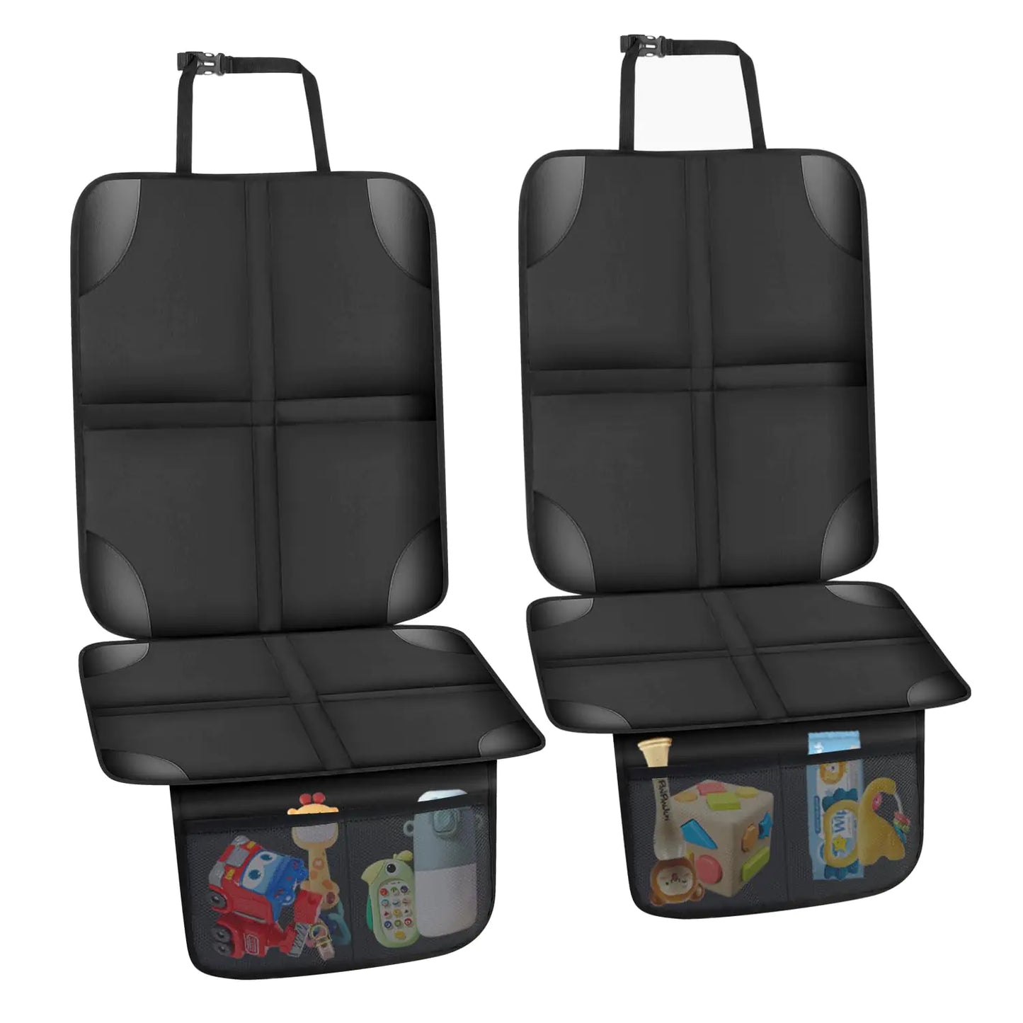 Car Seat Protector for Child Car Seat car seat Cover Non-Slip Backing for Child Car Seat Waterproof Covers for Cars with 2 Mesh Storage Pockets