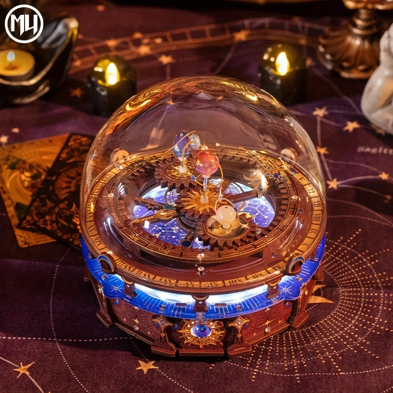 MU Horoscope Wooden Music Box 3D Three-Dimensional Jigsaw Hand DIY To Send Boyfriend Birthday Gift Christmas Toy Decoration Comp