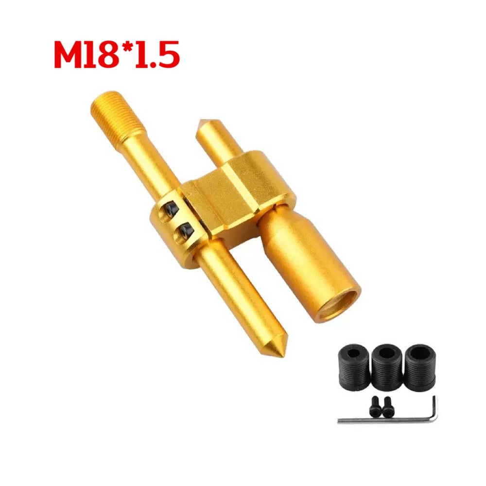 Car Aluminum H Type Gear Shift Knob Extension Adjustable Extender Shifter Lever Handle M18*1.5 M12*1.25 With Three Adapters