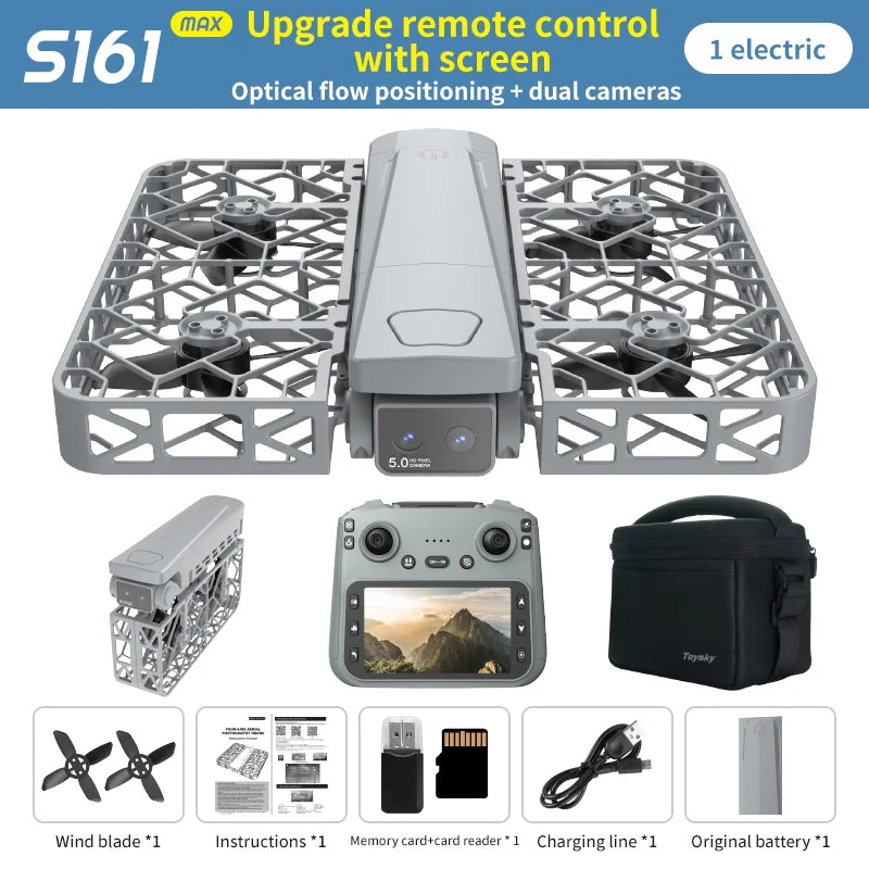 Original S161 MAX GPS Foldable Drone 8K Dual Camera Brushless 5G FPV Human Tracking Gesture Shoot Quadcopter Drone