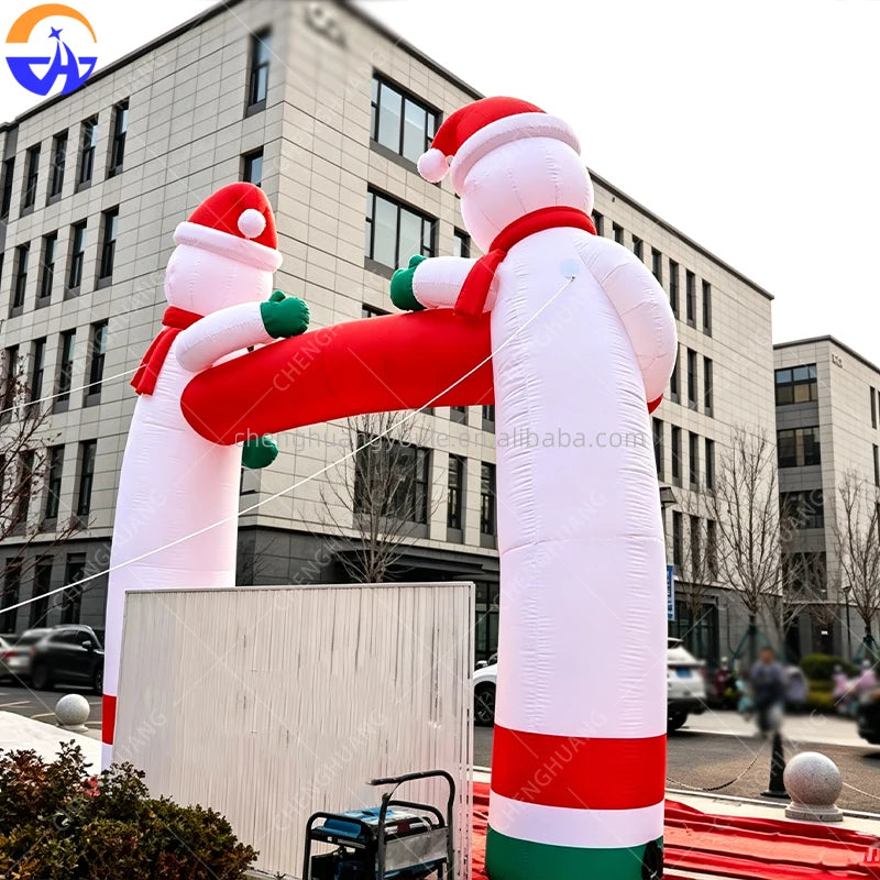 Giant Inflatable Christmas Snowman Arch, Xmas Entrance Gate Decor for Outdoor Courtyard Party & Event Display Prop