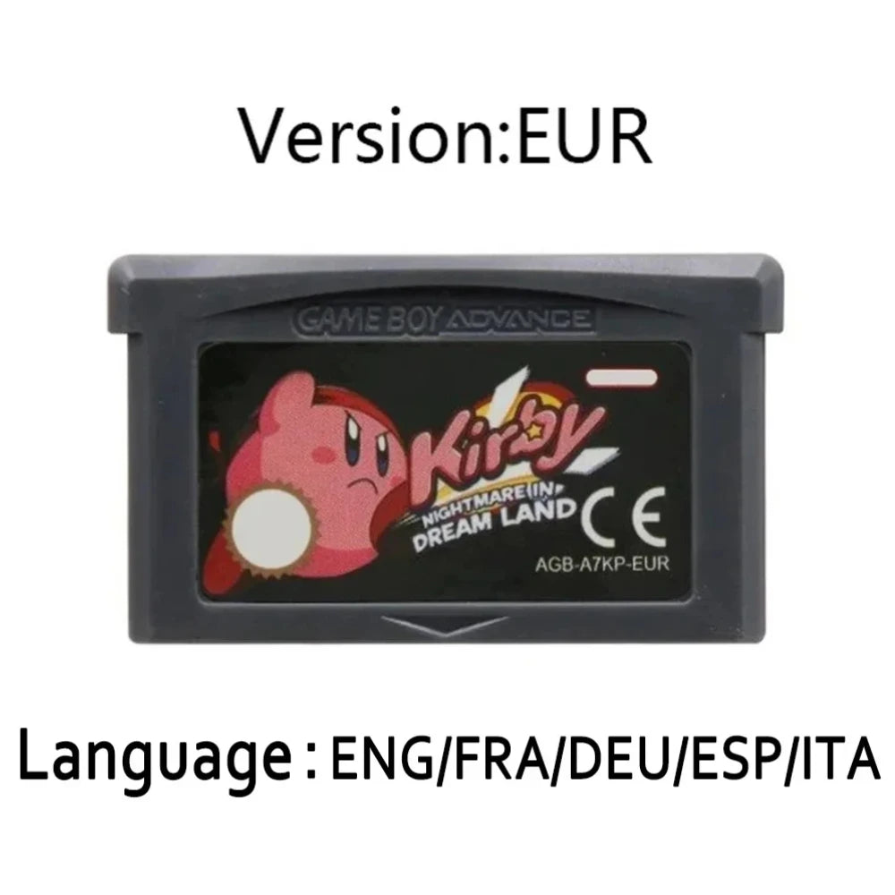 USA/EUR 32-Bit Video Game GBA Kirby Game Cartridge Console Card Amazing Mirror Nightmare in Dream Land for GBA NDS