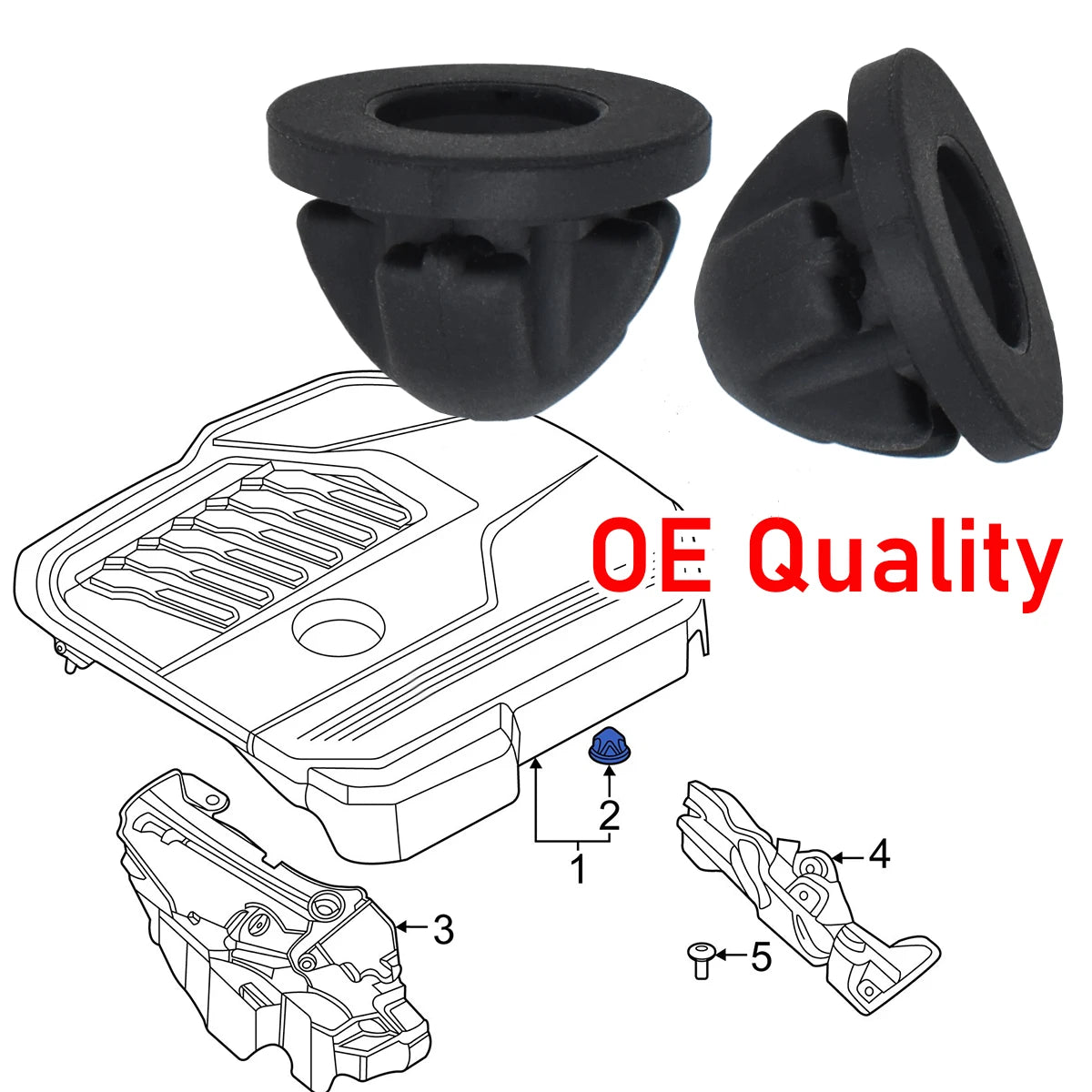 Engine Cover Trim Rubber Mount Grommet Bush Bump Stopper 11127614138 For BMW E88 E82 F20 F21 F40 F22 F87 F23 F44 F45 F46 E90 E91