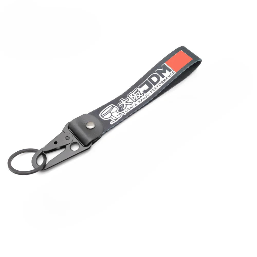 Newest JDM Style Car Keychain Nylon Initial D Gift Lanyard Keyring Auto Key Steel Spring Clip Key Starp Key Pendant