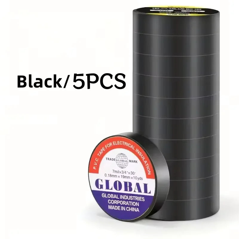 Electrical Insulating PVC Tapes Temperature Resistant Heat Black Insulating Tape Self Adhesive Electric Wire Protection Tapes