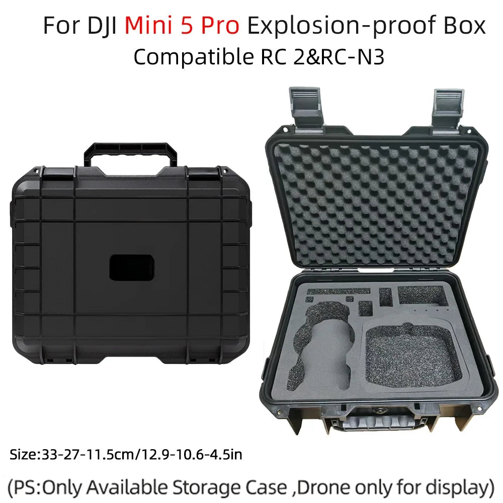 Suitable for DJI Mini 5 Pro Storage Case, Mini 5 Pro Explosion-Proof Case, Portable Hard-Shell Large Capacity Case