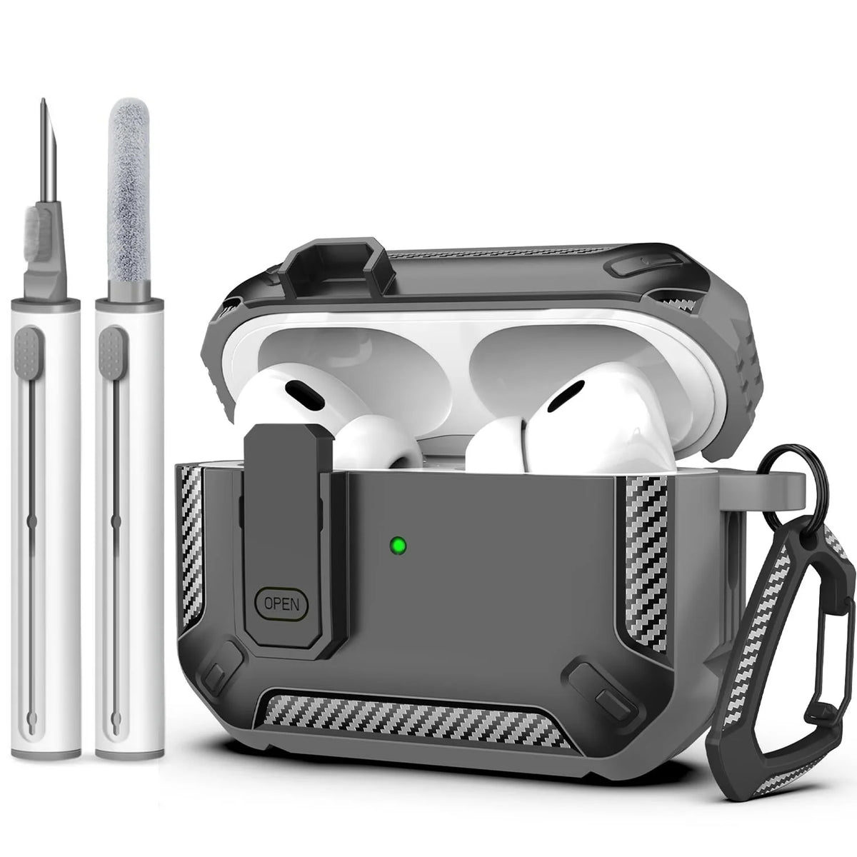 2025 for Airpods Pro 3 Secure Lock Earphone Case Shockproof Hard Shell Full Protective Cover with Cleaning Pen for AirPods Pro 3