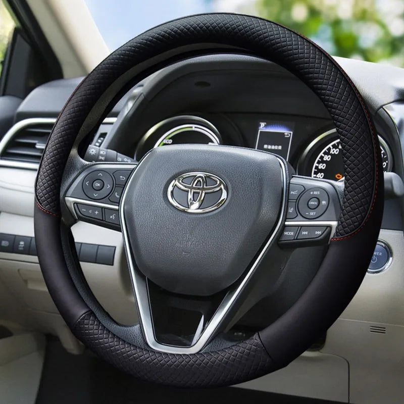 Durable Anti-Slip Car Steering Wheel Cover Microfiber Leather Steering Wheel Cover Universal Fit for Car, Truck, SUV, Van38cm