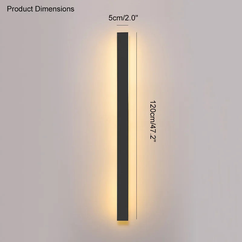 IP65 Waterproof Wall Lamp Minimalist LED Outdoor Wall Lamp Black Balcony Terrace Outdoor Wall Villa Garden Wall Washer Lamp