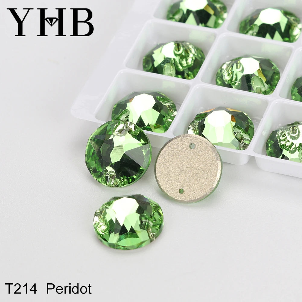 YHB Top Quality XIRIUS Glass Crystal AB Moonlight Sewing Stones Flatback Sew on Rhinestones For Garment Clothes Bags