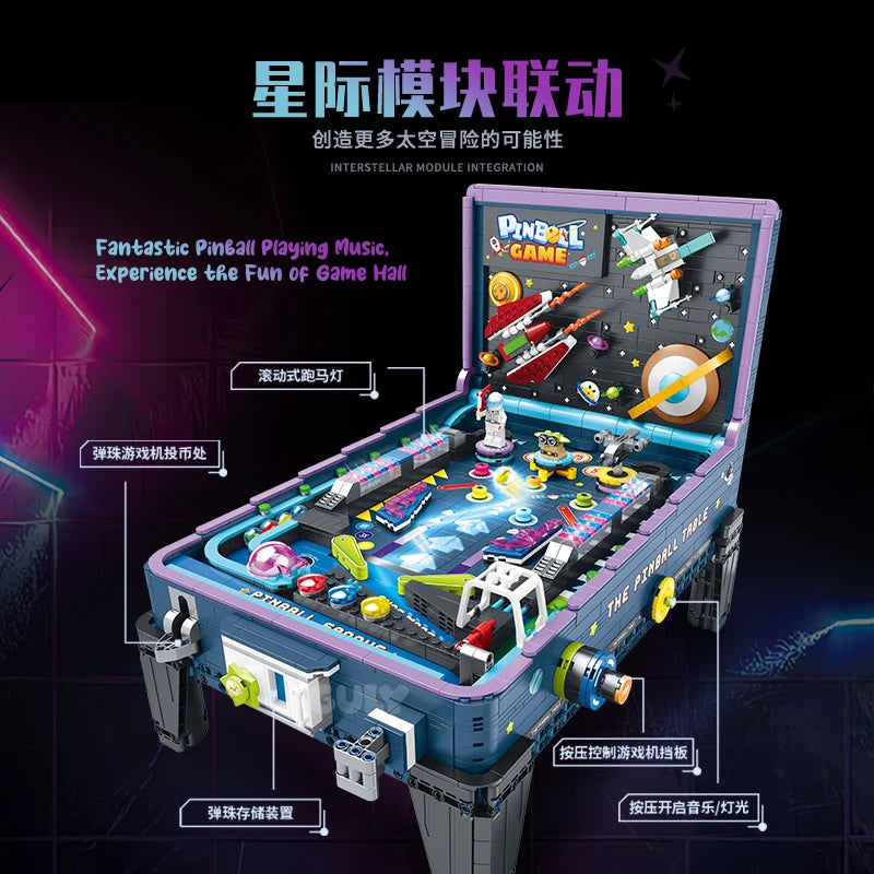 IN STOCK 60526 MOC Idea Game Machine Pinball Table Building Blocks Bricks Model Assembling DIY Toys for Boys Christmas Gift Set