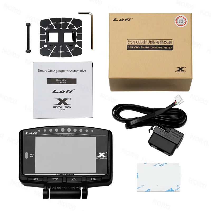 Original Lufi X1 revolution OBD OBD2 meter Smart Digital Multi English Version Gauge for car