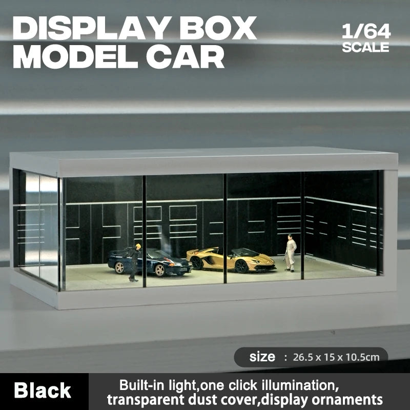 1/64 Model Parking Space Car Parking Space with lights Simulated decoration scene (figures and cars not included)
