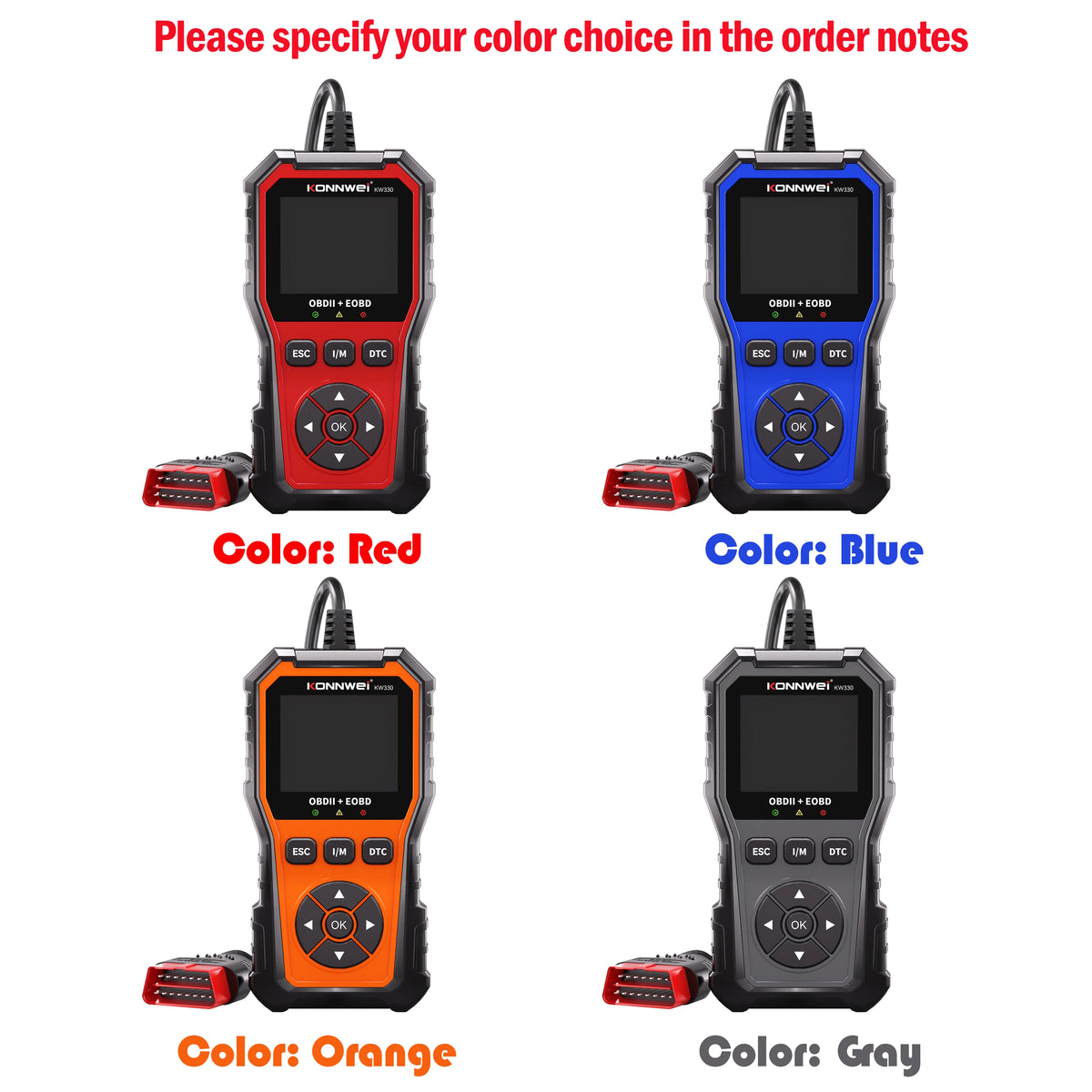 2026 KONNWEI KW330 Car OBD2 Diagnosis Tool Fault Scanner Engine Battery Test DTC LOOKUP Real-Time Data Stream OBD InspectionTool