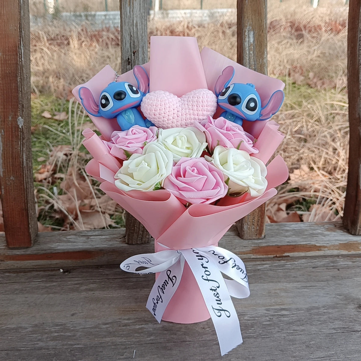 Cartoon Winnie the Pooh Pig Plush Bouquet Handmade Flower Bouquet Plush Doll Wedding Graduation Valentine Christmas Birthday Gif