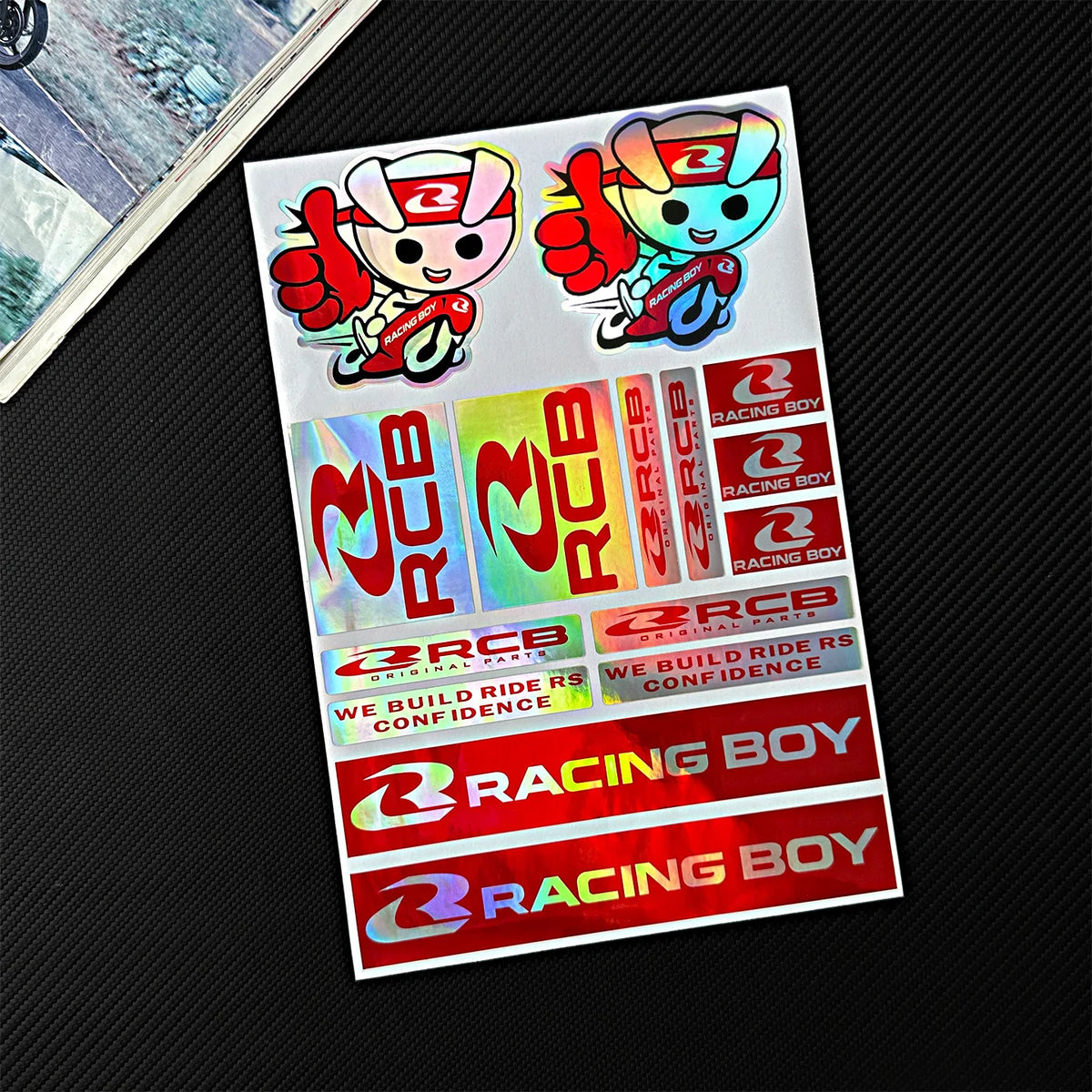 Whole Set Laser Rainbow Motorcycle Stickers Moto Bike Windshield Fairing Fender Fuel Tank Helmets Body Accessories Decals