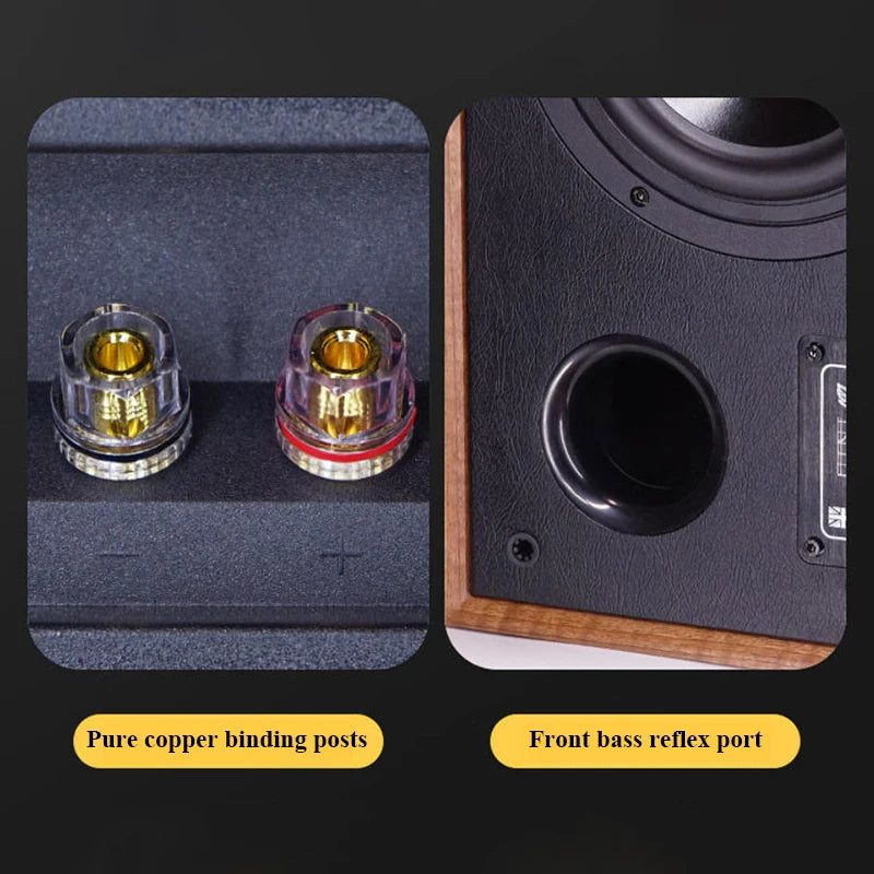CX60 6.5-inch Passive Coaxial Bookshelf Speaker 150W Output Power 2-Way Crossover Wooden Home HIFI Stereo Passive Speaker