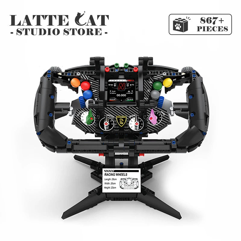 MOC Formula Racing Car Building Blocks Phone Stand Toys Creative Racer Steering Wheel Bricks DIY Model Home Decor Birthday Gifts