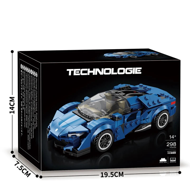 298PCS City Racing Car Building Blocks 1:24 Car Model Assembly Bricks Toys Desktop Decoration Display Puzzle Toys Holiday Gifts