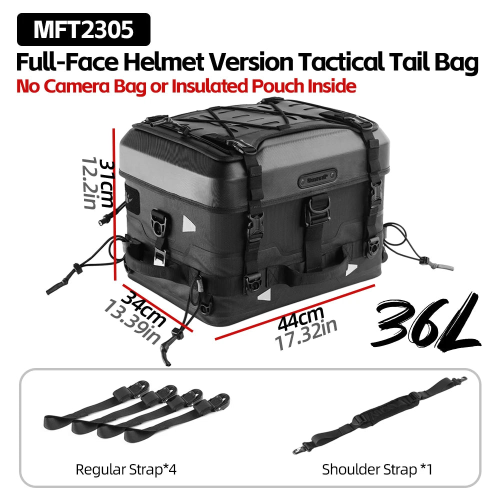 Rhinowalk Motorcycle Tail Dry Bag Waterproof Motor Rear Seat Bag Camera Or Cooler Bag Motorcycle Hard Case Luggage Helmet Bag