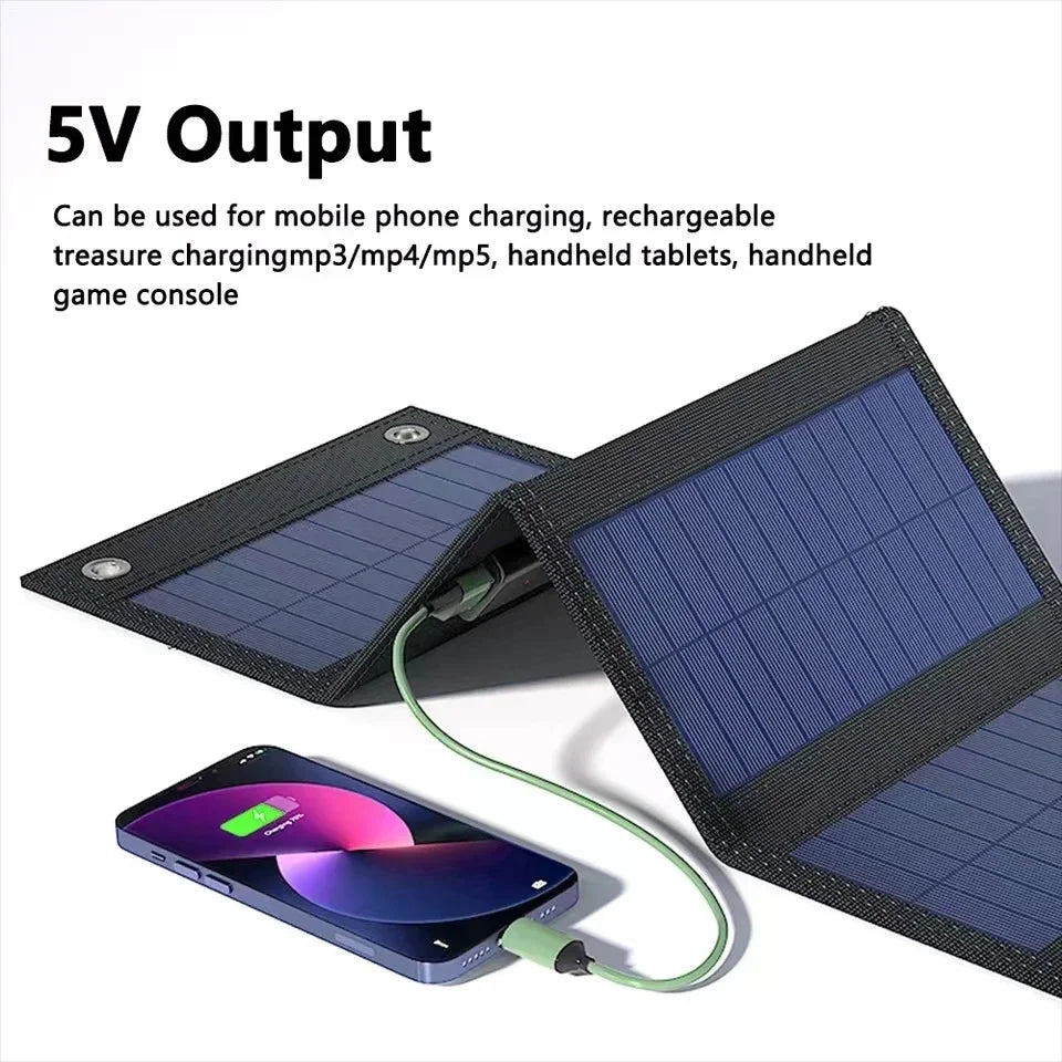 600W Foldable Solar Panel Emergency Solar Phone Charger 600W - Waterproof Foldable Panel with 5V USB for Blackouts & Outdoor