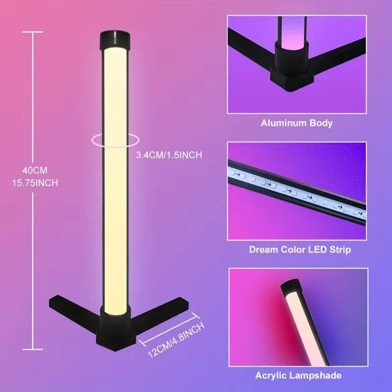 RGB Dream Color Floor Lamp with Music Sync Modern 16 Million Color Changing Standing Mood Light For Bedroom Living Room