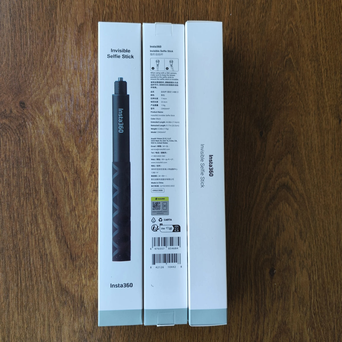 Insta360 114cm Invisible Selfie Stick for X4/X3 / ONE RS / GO 3S / ONE X2 / ONE R Action Cameras Accessories
