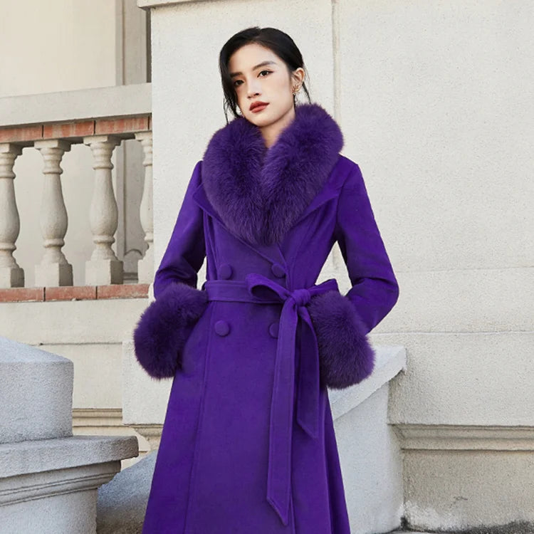 Real Fox Fur Collar Cuff Set Female Natural Fur Collar Women Coat Decoration Thick Fur Shawls And Wraps Neck Warm Long Scarves