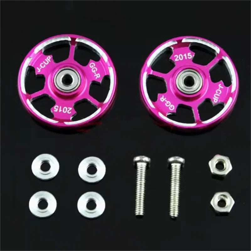 Homemade Tamiya 4WD modified accessories 2015 aluminum alloy lettering hollow guide wheel with gasket screws
