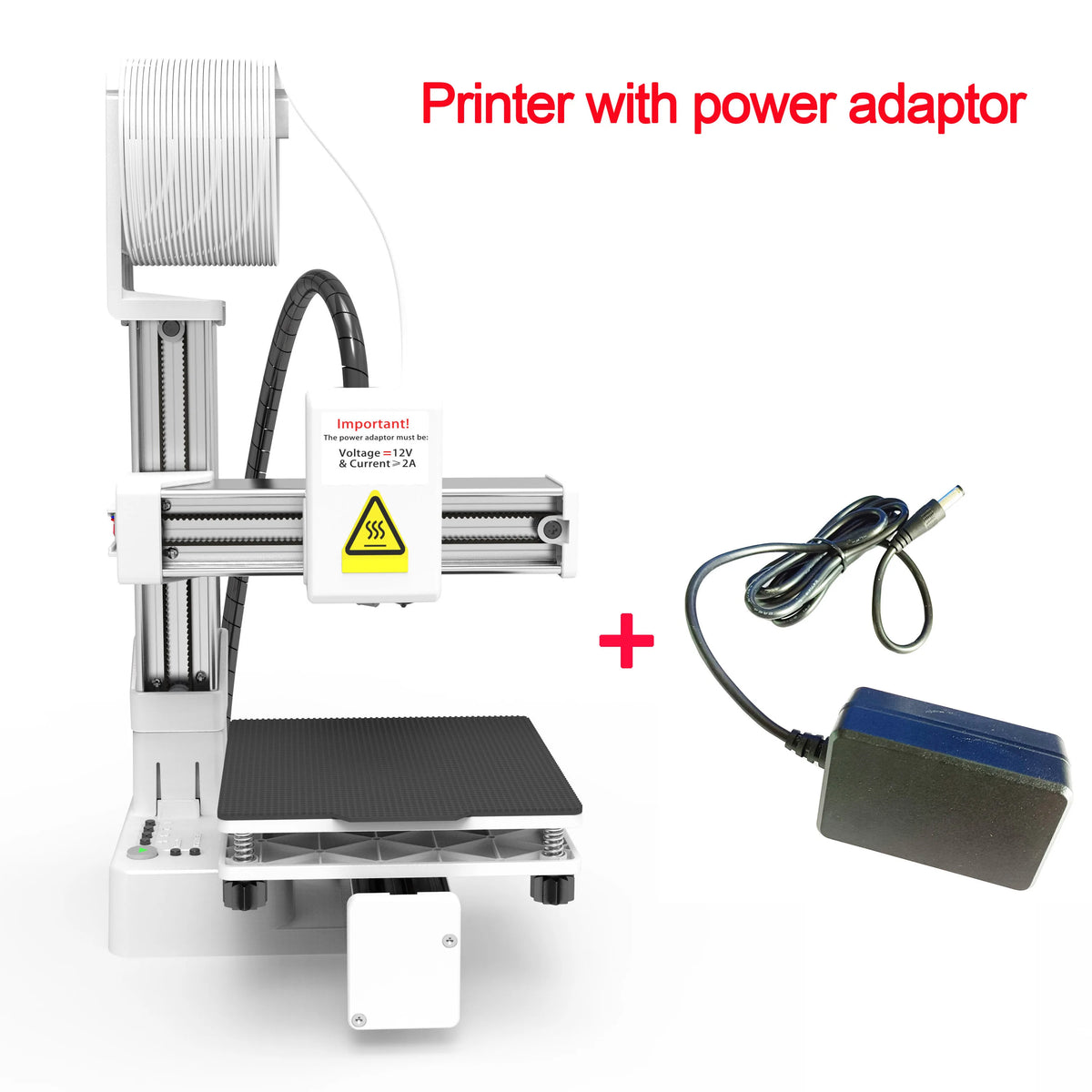 EasyThreed 3D Printer Entry Level Compatible with PLA TPU 1.75mm Filament include Power Adaptor.