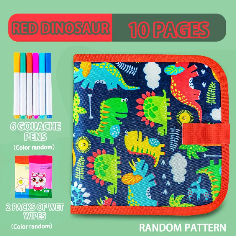 Erasable Doodle Book for KidsToddlers Toys Reusable Drawing Pads with 12 Watercolor Pens Preschool Toy Trip Writing Painting Set