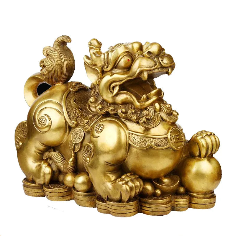 1 Pairs Money Copper Brave Ornaments Metal Decorations Piqiu Ornament Home Living Room Housewarming Gifts