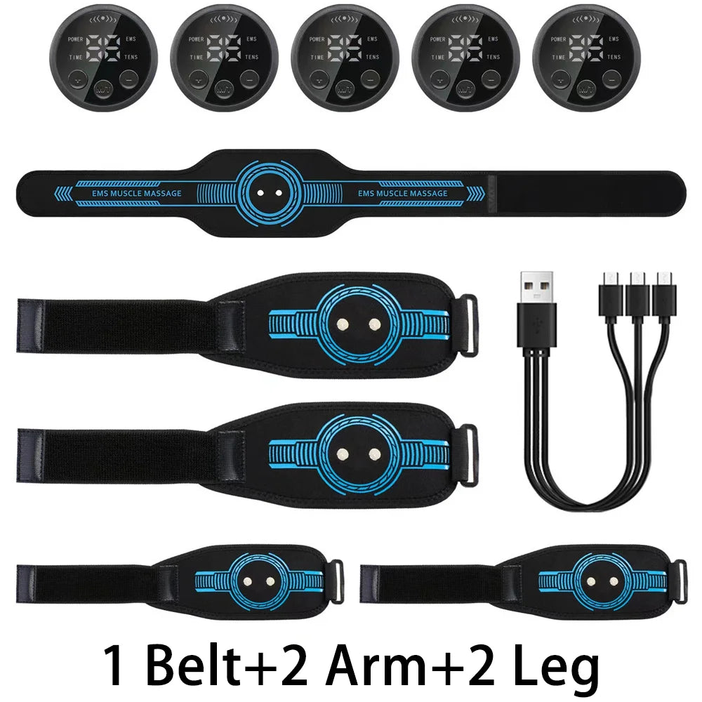 Intelligent EMS Belt Massage Set Full Body Muscle Stimulation Trainer Abdominal Fitness Device USB Charging Version