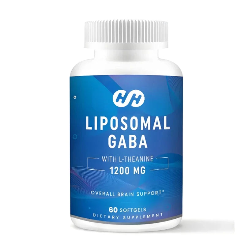 GABA Contains High Concentration Theanine Supplement 1200mg High Bioavailability Liposome Adult 60 Capsules