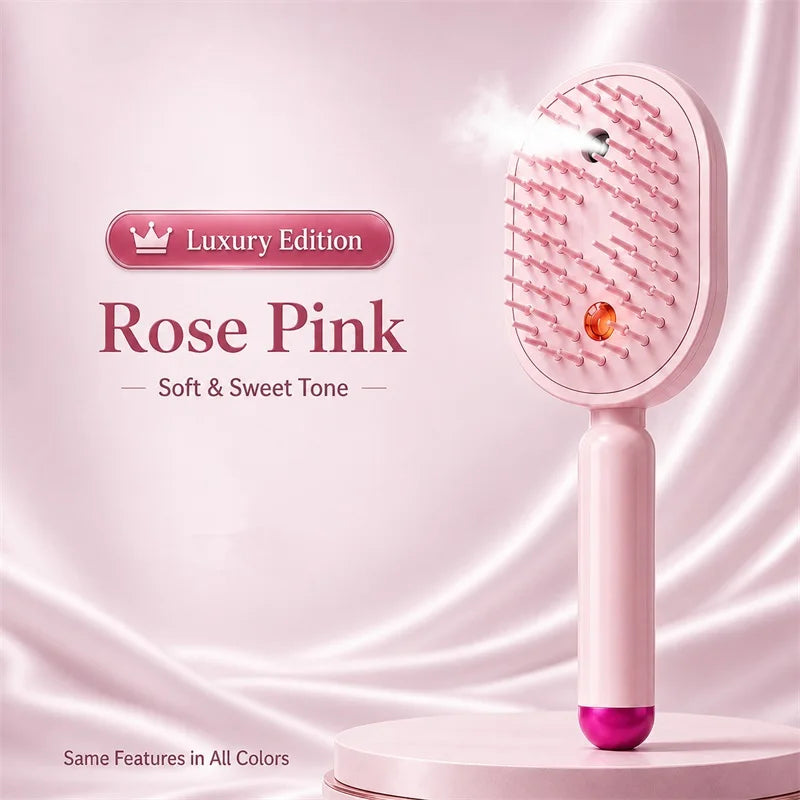 Electric Spray Air Cushion Massage Hair Brush – Anti-Tangle, Smoothing, Scalp Massage, Wet & Dry Use, USB-C Fast Charging