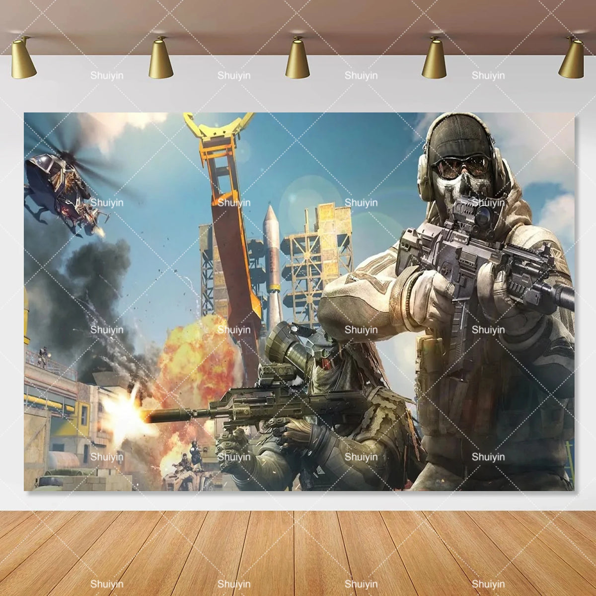 Call of Duty Theme Backdrop Kids Birthday Decorations Party Supplies Banner Poster Stimulating Game Boys Favor Gifts Photo Props